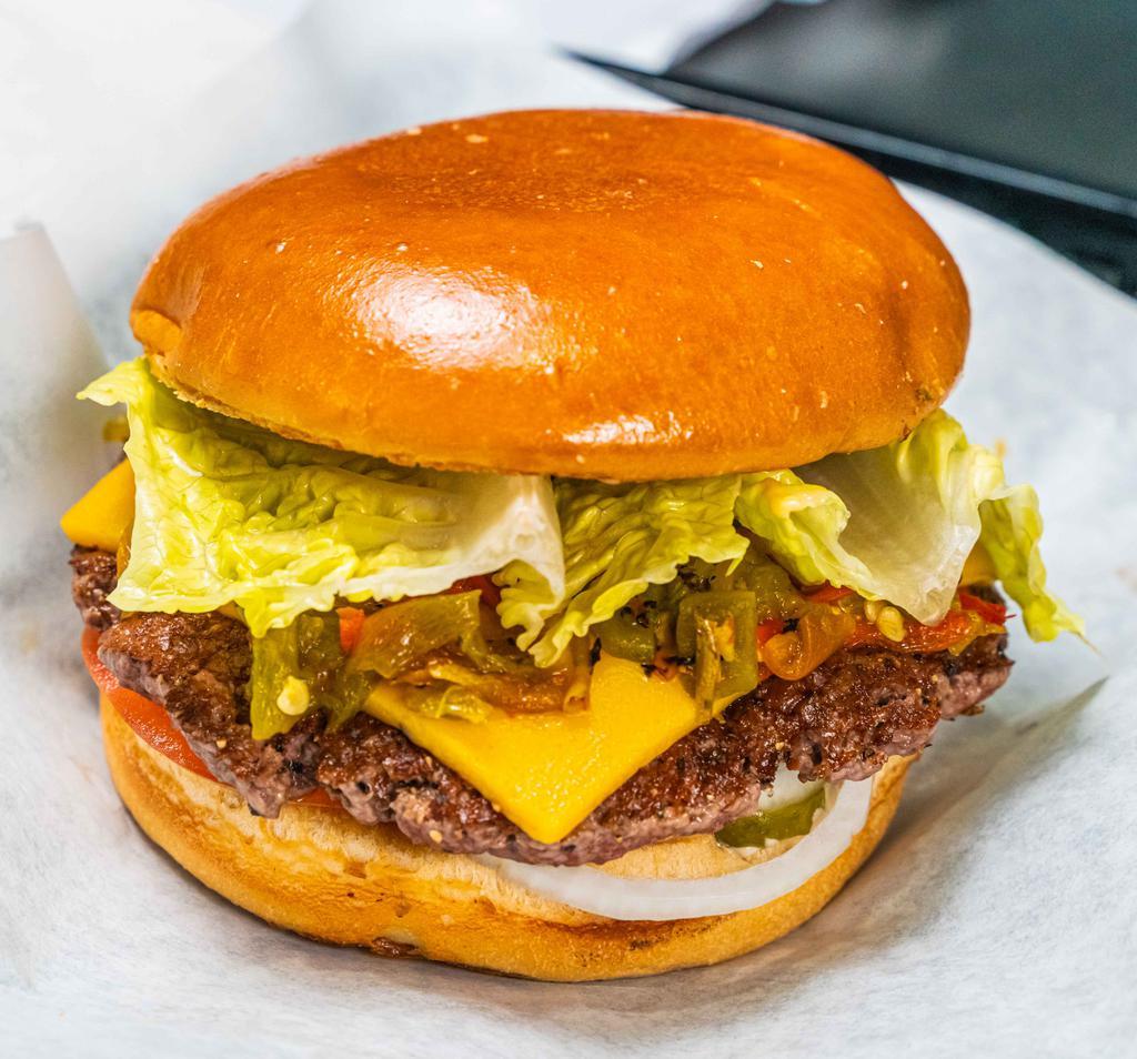 Burger · Includes lettuce, tomato, onion, pickle, and special sauce.