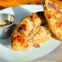 Bratwurst Plate · House-made Bratwurst Served w/Sauerkraut, Grilled Bread and Mustard. Make it a Sausage Party...