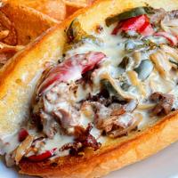  Black Lodge · Smoked Prime Rib, Beer Cheese, Peppers & Onions, French Roll