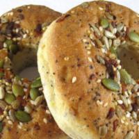 Everything Bagel · Our popular bagel topped with a punch of nutrition from pumpkin, poppy, sesame and sunflower...