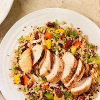 Salt-N-Pepa Chicken Bowl · Roasted with a blend of peppers, sea salt, celery and kidney beans. Mild and pairs well with...