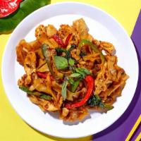 Drunken Elephant Noodles · Stir-Fried Rice Noodles X Your Choice of Protein X Egg X Onion/Bell Pepper/Basil Leaves