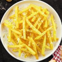 Cheese Me Vegan Fries · (Vegan) Idaho potato fries cooked until golden brown topped with your choice of vegan cheese.