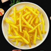 Just Fries · (Vegan) Idaho potato fries cooked until golden brown and garnished with salt.