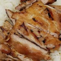 Chicken Teriyaki · Served with rice and salad.