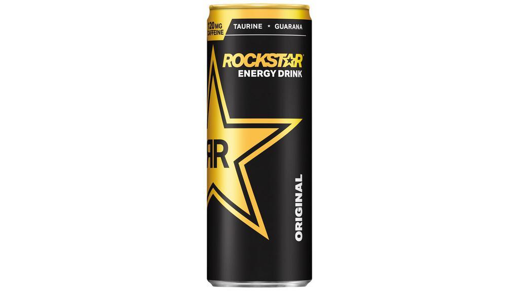 Rockstar Energy Drink - 16Oz Can · Rockstar is scientifically formulated to provide an incredible energy boost for those who lead active and exhausting lifestyles-from athletes to rock stars. Click to add to your meal.