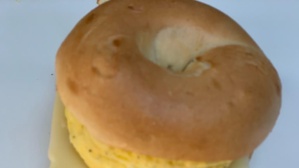 Egg And Cheese Bagel  · Toasted bagel with egg and cheese