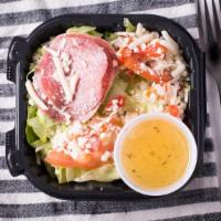 Antipasto Salad · Vinaigrette dressing, lettuce, salami, pepperoni, mozzarella cheese, roasted red peppers and...