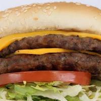 Double Cheese Burger · 2-1/4 lb hamburger, pulse cheese. include dressing, lettuce, tomato, & onions.