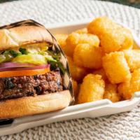 Market Fresh Garden Burger · Housemade vegetarian patty made with sauteed mushroom, roasted bell pepper, zucchini, and ca...