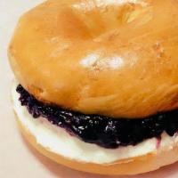 Bagel With Cream Cheese  And Blueberry Jelly · Bagel with  Cream Cheese  and Blueberry Jelly