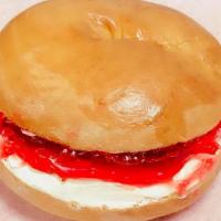Bagel With  Cream Cheese  And Raspberry Jelly  · Bagel and  Cream Cheese  with Raspberry Jelly