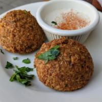 Falafel Plate · Vegan, Gluten Free. Fresh 4 falafel balls served and a sideof tahini sauce add a side of humos