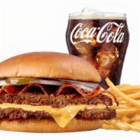 Bacon 'N Cheese Double Steakburger Combo · Bacon and American cheese with a choice to add ketchup, pickle, onion, lettuce, tomato, must...