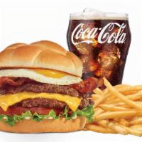 Royale Steakburger Combo · A classic topped with a fried egg, American cheese, bacon, lettuce, tomato, and mayo.