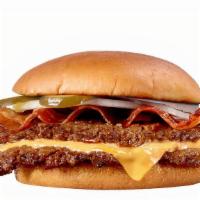 Bacon 'N Cheese Double Steakburger · Bacon and American cheese with a choice to add ketchup, pickle, onion, lettuce, tomato, must...