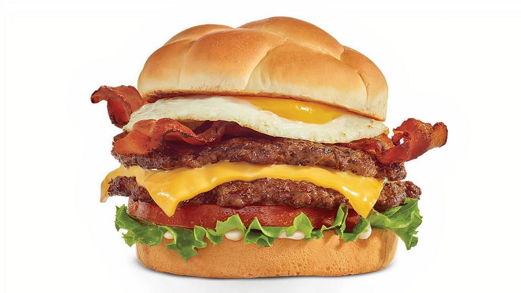 Royale Steakburger · No Fries. A classic topped with a fried egg, American cheese, bacon, lettuce, tomato, and mayo