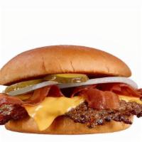 Bacon 'N Cheese Single Steakburger · Bacon and American cheese with a choice to add ketchup, pickle, onion, lettuce, tomato, must...