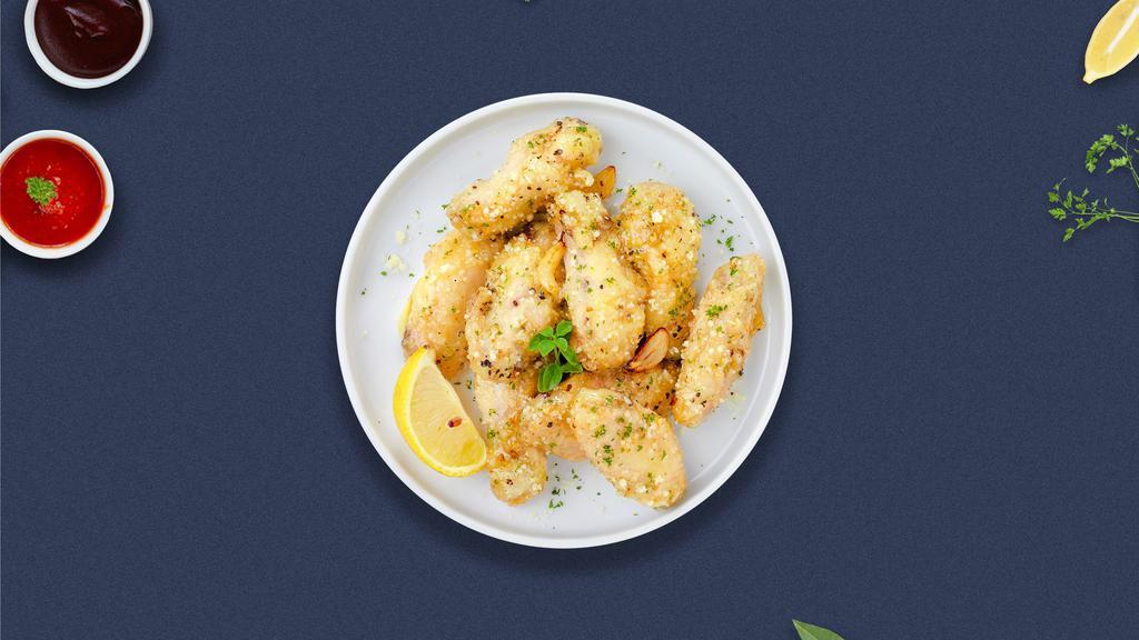 Garlic Parm Wings Syndrome  · Fresh chicken wings breaded and fried until golden brown. Served with garlic parmesan sauce.