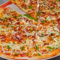 Pizza Dosa · Made of Rice and Urad Dal. Served with Bell Peppers, Cheese, Tomato Sauce, Spring Onions, Pa...