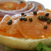 Nova Lox · Smoked salmon with plain cream cheese, tomato, and red onion on a choice of toasted bagel.
*...