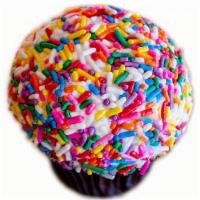Doodah · Funfetti Cake topped with our Vanilla Buttercream & rolled in rainbow sprinkles.