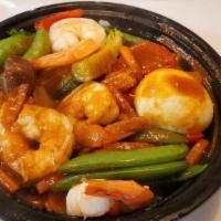 Cajun Shrimp Bowl · 4 pieces of Shrimp, Veggies, Rice,One Egg, and Cajun Seasoning