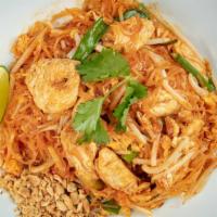 Pad Thai · Authentic pan-fried glass noodles with egg, bean sprouts, and green onions in lightly sweet ...