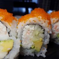 California Roll · (In) krab, avocado, cucumber. (Out) tobiko. 
Consuming raw or undercooked items may increase...