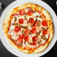 Meat Lovers Pizza · Our classic New Yorker covered with pepperoni, sausage, and meatball. Cooked to perfection. ...