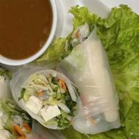 Fresh Roll · Shrimp and vegetables wrapped with rice paper. Served with Thai style sauce.