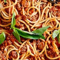 Spaghetti Bolognese · Spaghetti in marinara and meat sauce