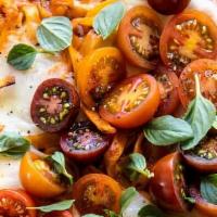 1-Pot Tomato Basil Pasta Bake (Penne) · Baked penne pasta in marinara sauce and basil leaves smothered with mozzarella.