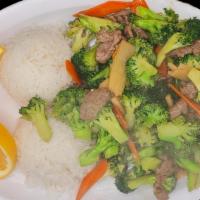 C-3. Broccoli Beef · Served with steamed rice.