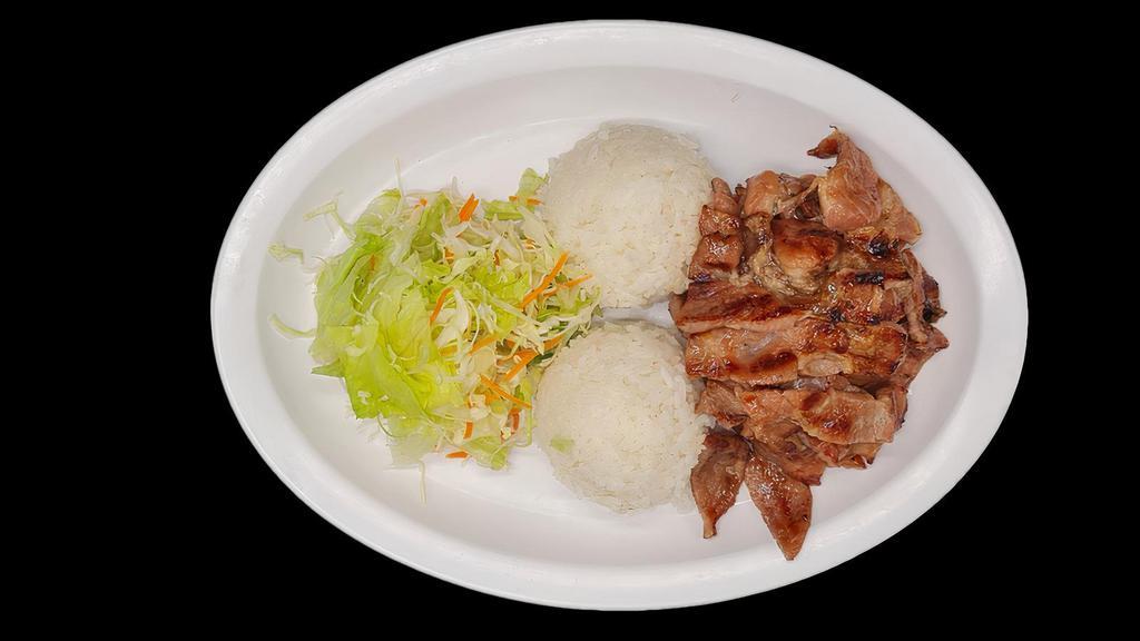 T-3. Teriyaki Pork · Sliced pork marinated in our special teriyaki sauce.