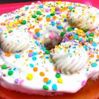 Cake Batter · Large Yeast Ring with Cake Batter Glaze and Buttercream Dollops