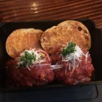Ricotta Meatballs · beef, ricotta cheese, soy sauce, house-made marinara sauce with crostini