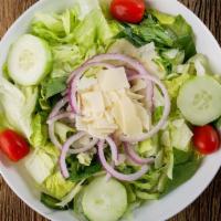 Garden Salad · Romaine  lettuce,  grape tomato, red onion & shaved Asiago cheese served with choice of dres...