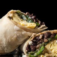 Sunrise Breakfast Burrito  · Organic black beans, cage free eggs, white cheddar, habanero cream sauce and cilantro all wr...