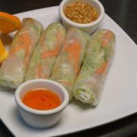 Silver Dish Roll (4Pcs Of Fresh Spring Rolls) · Rice vermicelli noodles with lettuce, carrots, wrapped in rice paper. Served with sweet and ...