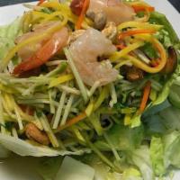 Silver Dish House Salad · Lettuce, cucumbers, tomatoes, carrots, red onions, house special sauce.