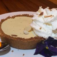 Key Lime Pie · Graham cracker and toasted almond crust, almond whipped cream