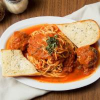 Spaghetti · add meatballs or Italian sausage for $3.00