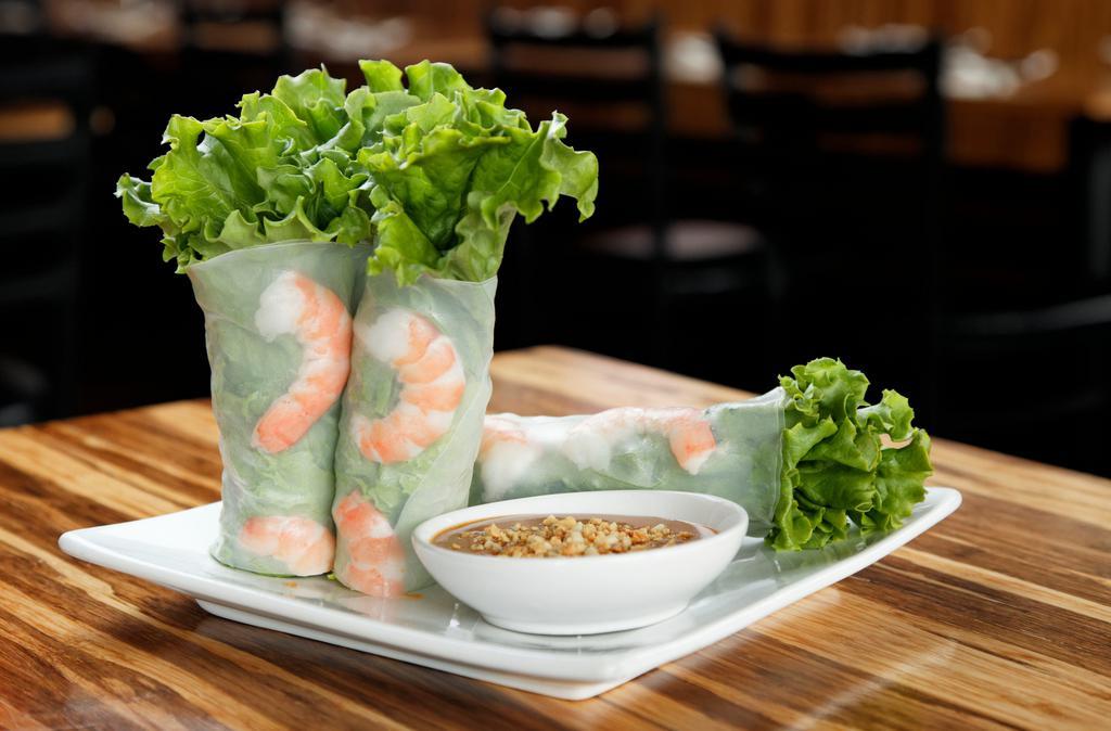 Fresh Salad Rolls · Vermicelli noodles, carrots, beans sprouts lettuce and basil wrapped in rice paper, served with home-made peanut sauce. * 
 
*Popular item.