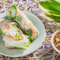 A-6.) Fresh Spring Rolls (2) / Goi Cuon · Vietnamese ham, lettuce, rice vermicelli with choice of grilled pork, or shrimp, bean sprout...