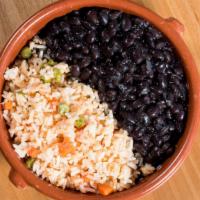 Frijoles Negros O Refritos · Vegetarian Black Beans or  Traditional Refried Beans