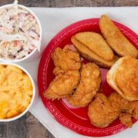 3 Tender Combo · Three tenders, small side, biscuit