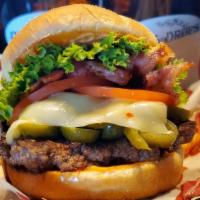Jalapeño Burger · If you like ‘em HOT...Cajun seasoned patty with chipotle mayonnaise, lightly grilled jalapeñ...