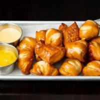 Pretzel Bites · Pretzels, Cheese Sauce, Mustard