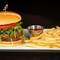 Vegan Burger · Brioche Bun, Burger Patty, Choice of Cheese: Vegan Cheddar or Vegan Mozzarella , Ketchup, Mu...